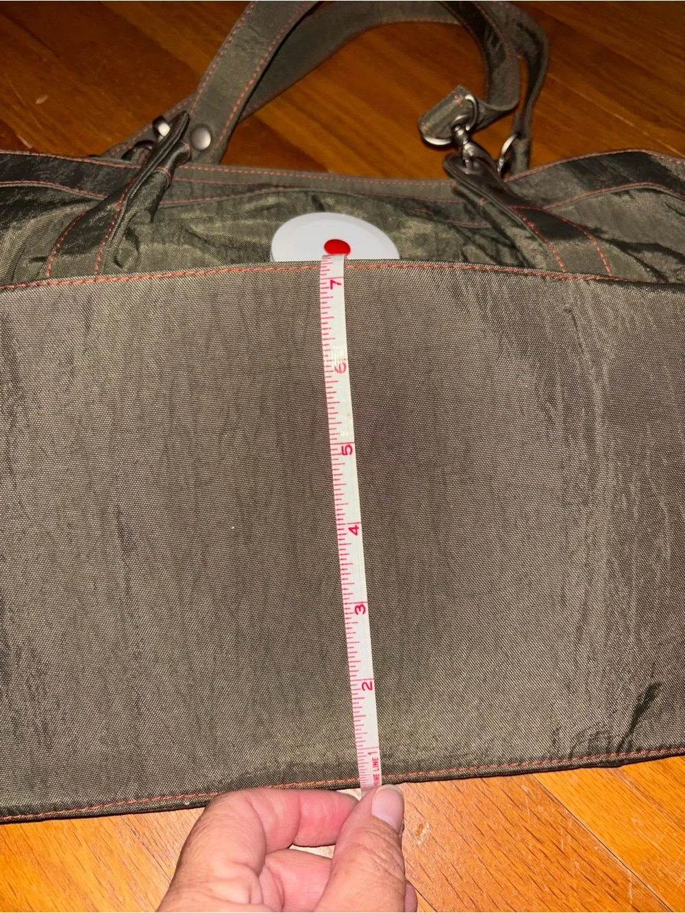 Baggallini Olive Tote with Orange Stitching